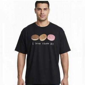 NWT I Love them all  Black Graphic Tee sz xl